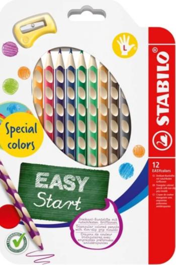 STABILO EASYcolors pastelky pro leváky - sada 12 ks s ořezávátkem