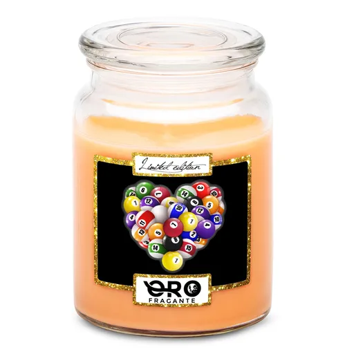 Svíčka Kulečníkové srdce (Vůně svíčky: Tropické ovoce)