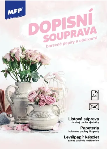 Dopisní papír barevný LUX 5+10 (Květy)