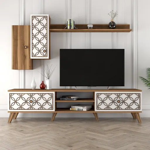 TV stěna / Sestava pod TV Class S - Walnut, White