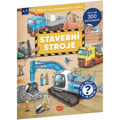 ELLA & MAX STAVEBNÍ STROJE Můj první samolepkový sešit, mix, velikost