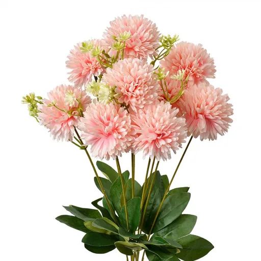 Dekorace umělá květina chryzantéma s růžovými květy - 10*15*45 cm Clayre & Eef