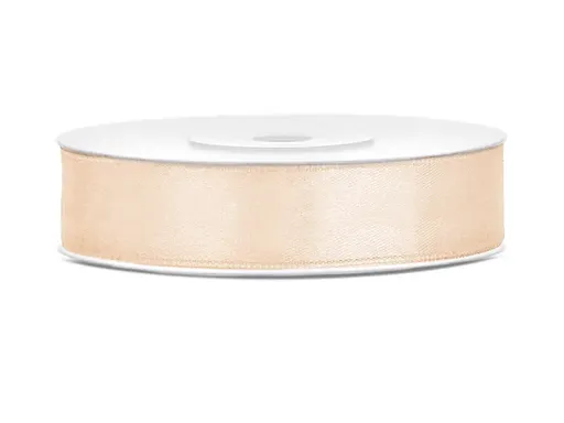 PartyDeco Saténová stuha - krémová 12mm/25m