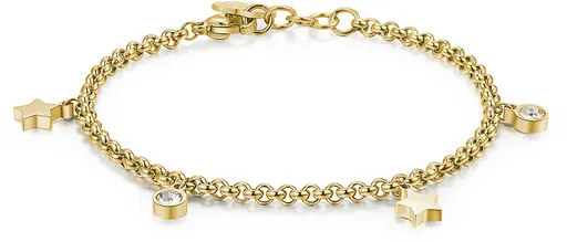 S'Agapõ Ocelový náramek s krystaly a hvězdičkami Luce SCE14