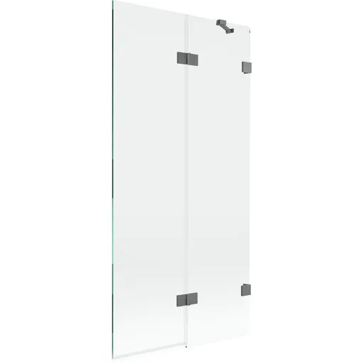 MEXEN/S Lunar vanová zástěna 2-křídlová pravá 90 x 150, transparent, grafit metal 897-090-100-95-00-P