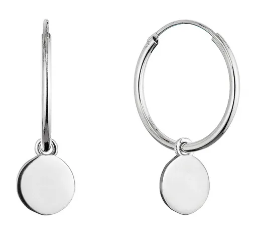 Evolution Group - Pavona Stříbrné kruhové náušnice s přívěsky 2v1 61058