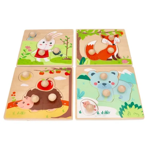 Adam Toys Dřevěné zábavné vkládací puzzle 4 roční období