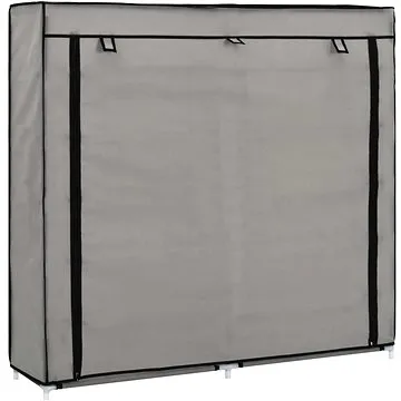 Botník s potahem šedý 115 × 28 × 110 cm textil (282434)