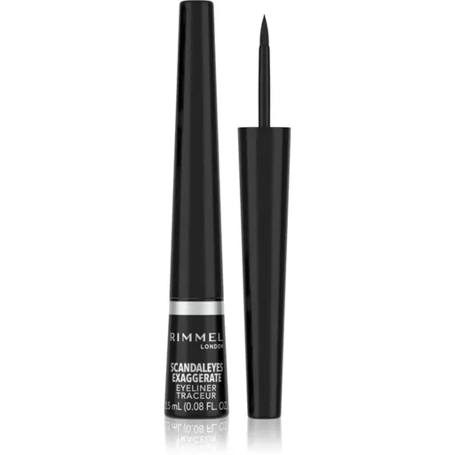 Rimmel Exaggerate Eyeliner tekuté oční linky odstín 100% Black 2,5 ml