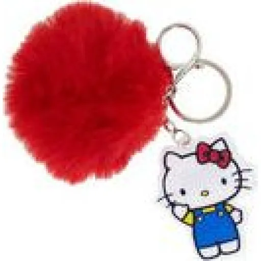 Klíčenka Hello Kitty s chlupatou bambulkou