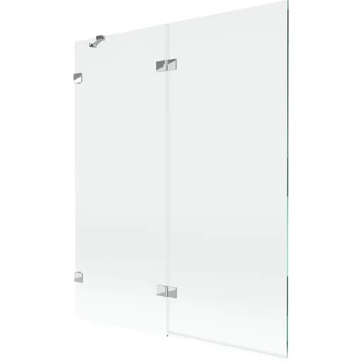 MEXEN/S Lunar vanová zástěna 2-křídlová levá 140 x 150, transparent, chrom 897-140-100-01-00-L