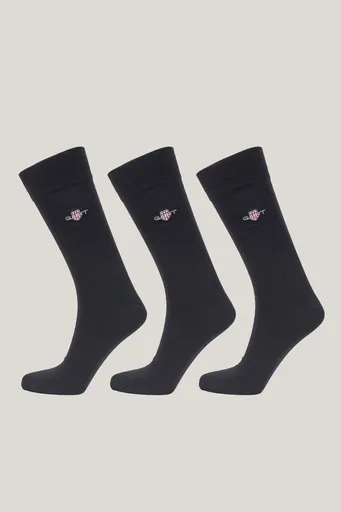 PONOŽKY 3-PACK GANT SHIELD SOCKS 3-PACK EBONY BLACK