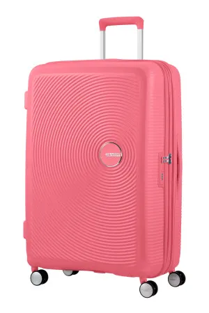Velký skořepinový kufr na kolečkách American Tourister Soundbox Exp L Sun Kissed Coral