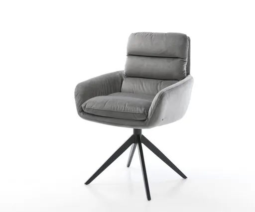 Jídelní židle Abelia-Flex s područkami samet šedá křížová