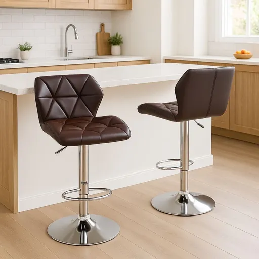 Barové židle sada 2 ks hnědé otočné s nastavitelnou výškou
