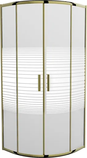 MEXEN Rio sprchový kout čtvrtkruh 80 x 80, pruhy, zlatá 863-080-080-50-20