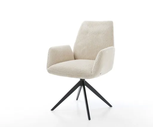 Jídelní židle Zoa-Flex plyšový manšestr béžová křížová podnož