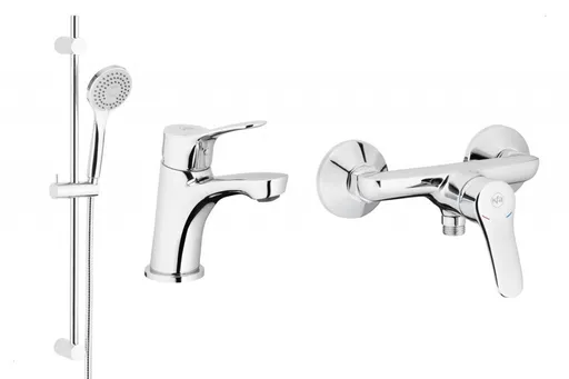 KFA MORRIS sada 3v1 umyvadlová + sprchová baterie se sprchovou soupravou chrom 5241-002-00