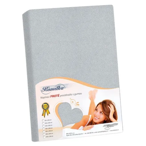 Bellatex Froté prostěradlo Kamilka středně šedá, 160 x 200 cm