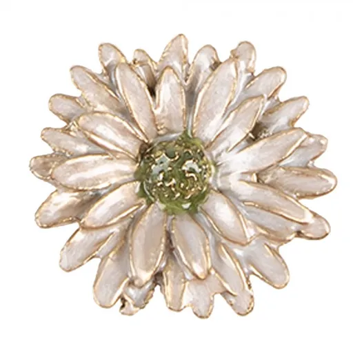 Béžovo-zlatá kovová úchytka ve tvaru květu - Ø 4*3 cm 65738