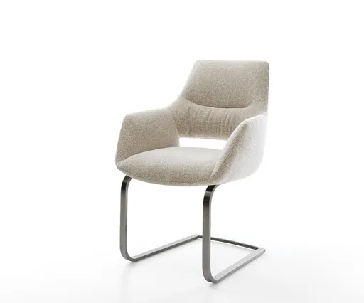 Jídelní židle Yago-Flex s područkami látka Měkký béžová jídelní