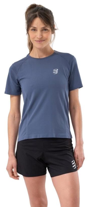 Compressport Performance SS Tshirt Indigo L Běžecké tričko s krátkým rukávem