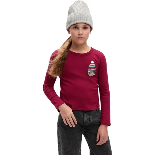 GAP VALUE GRAPHIC Dívčí tričko, vínová, velikost