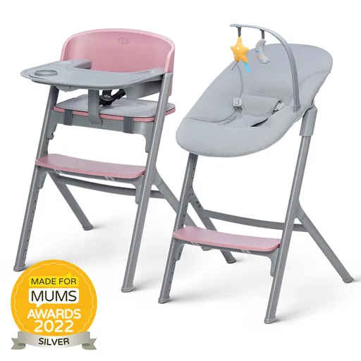 KINDERKRAFT Set jídelní židlička Livy Aster Pink + lehátko Calmee