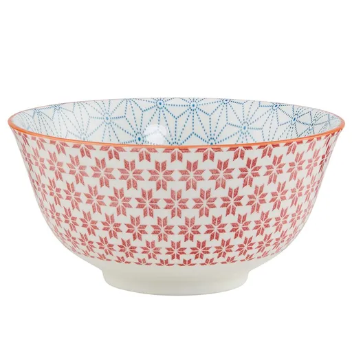 ORNAMENTS Miska 520 ml - červená/modrá