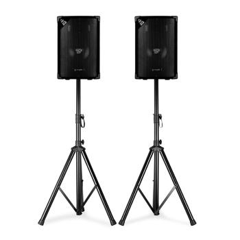 Skytec SL8, pár reproduktorů se stojany, 8'' woofer, max. 200 W, 2 x stojan + taška