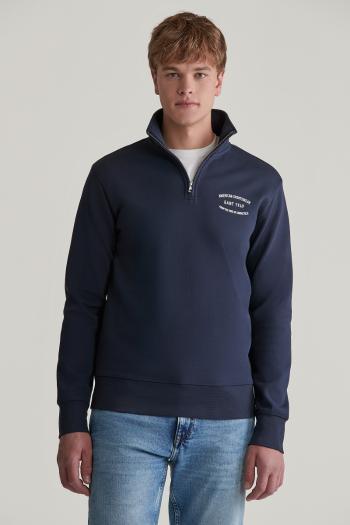 MIKINA GANT SMALL GRAPHIC SWEAT HALF ZIP EVENING BLUE