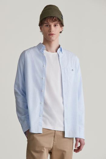 KOŠILE GANT REG POPLIN GINGHAM SHIRT LIGHT BLUE