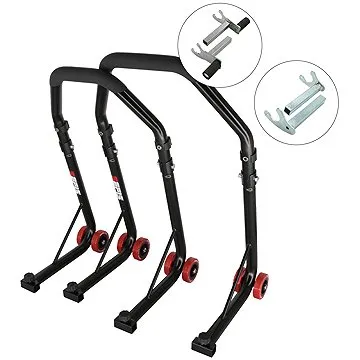 M-Style D18 moto stojan přední a zadní set - přední stojan : 2v1, zadní stojan : Hák (5365-MS-050178-812-621)