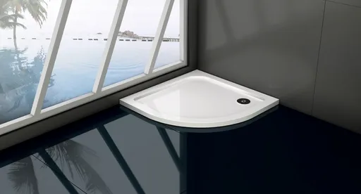 OLSEN SPA Čtvrtkruhová mramorová sprchová vanička VENETS Rozměr A 100, Rozměr B 100 VANKCTVRT10