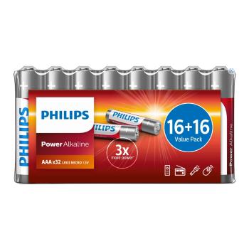 Philips Baterie AAA 1,5 V Power Alkaline, 32 ks