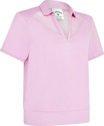Callaway Waist Length Mesh Detail Short Sleeve Womens Orchid XS Polo košile