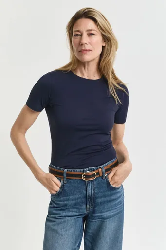 TRIČKO GANT LIGHT COTTON SS T-SHIRT EVENING BLUE