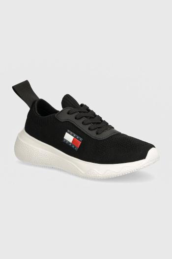 Sneakers boty Tommy Jeans TJW KNIT RUNNER černá barva, EN0EN02564