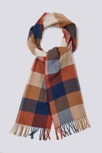 ŠÁLA GANT D2. MULTI CHECK SCARF GOLDEN ORANGE