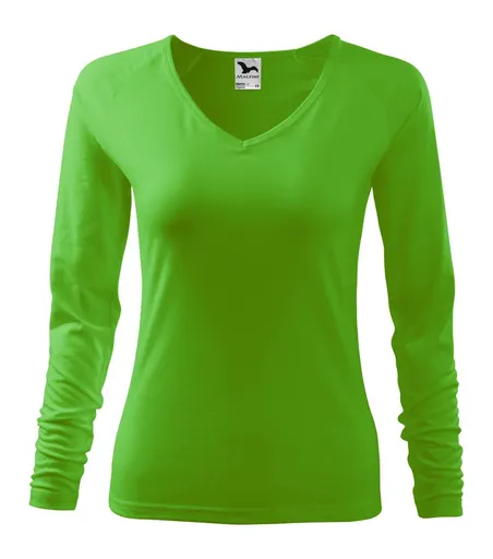 MALFINI Dámské tričko s dlouhým rukávem Elegance - Apple green | 2XL