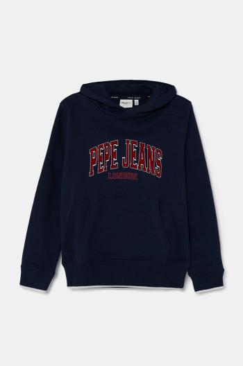 Dětská bavlněná mikina Pepe Jeans BAIN HOODIE tmavomodrá barva, s kapucí, s potiskem, PB581624