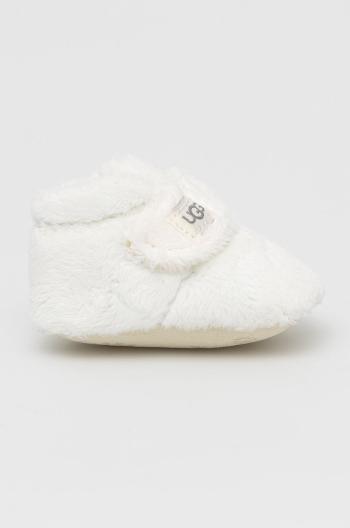 Kojenecké pantofle UGG Bixbee bílá barva