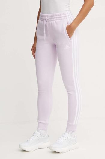 Tepláky adidas Essentials fialová barva, s aplikací, JG1298