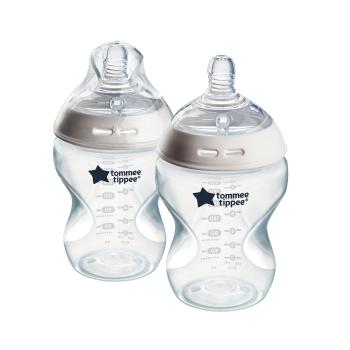 Tommee Tippee Natural Start Samosterilizační kojenecká lahev s Anti-Colic savičkou Pomalý průtok 0m+ 260 ml 2 ks