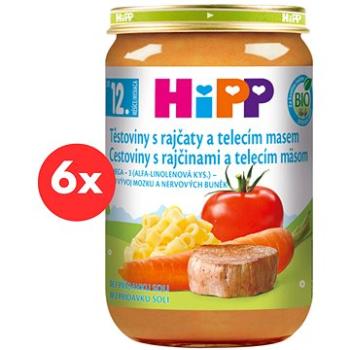 HiPP BIO Těstoviny s rajčaty a telecím masem 6× 220 g (4062300447721)