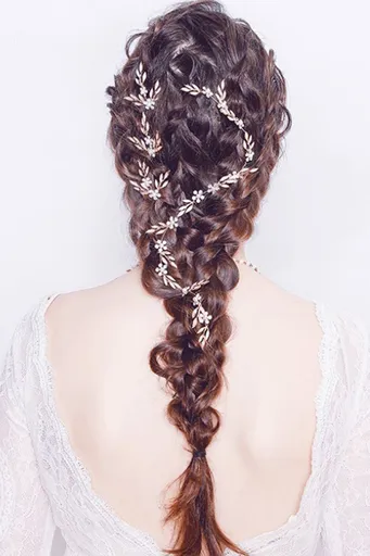 Ozdoba do vlasů v růžovozlaté barvě Viane