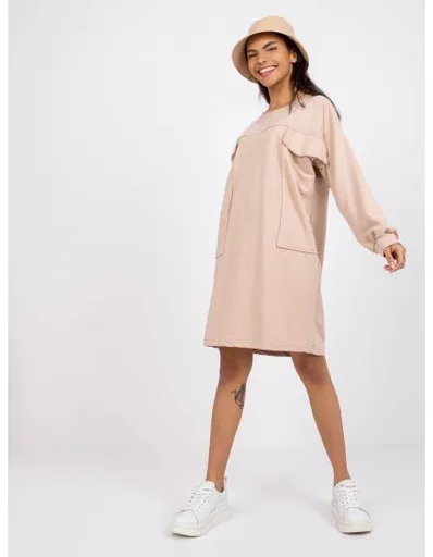 Dámské šaty s kapsami CARARRA béžové