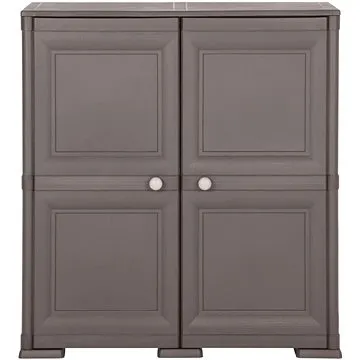 Plastová skříňka design dřeva šedá 340597 (340597)