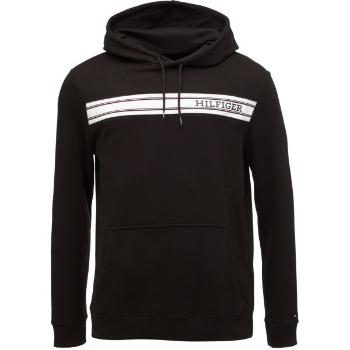 Tommy Hilfiger MONOTYPE STRIPE LOUNGE HOODY Pánská mikina, černá, velikost