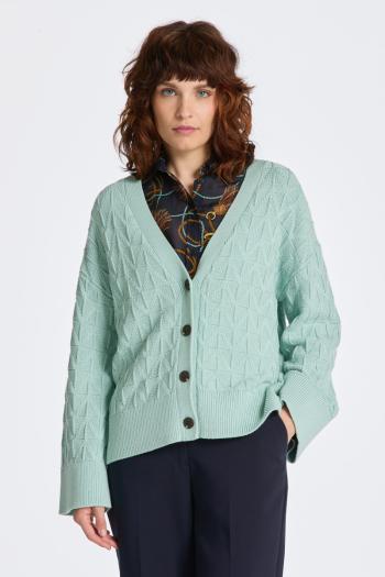 SVETR GANT HERRINGBONE V-NECK CARDIGAN IBIZA BLUE